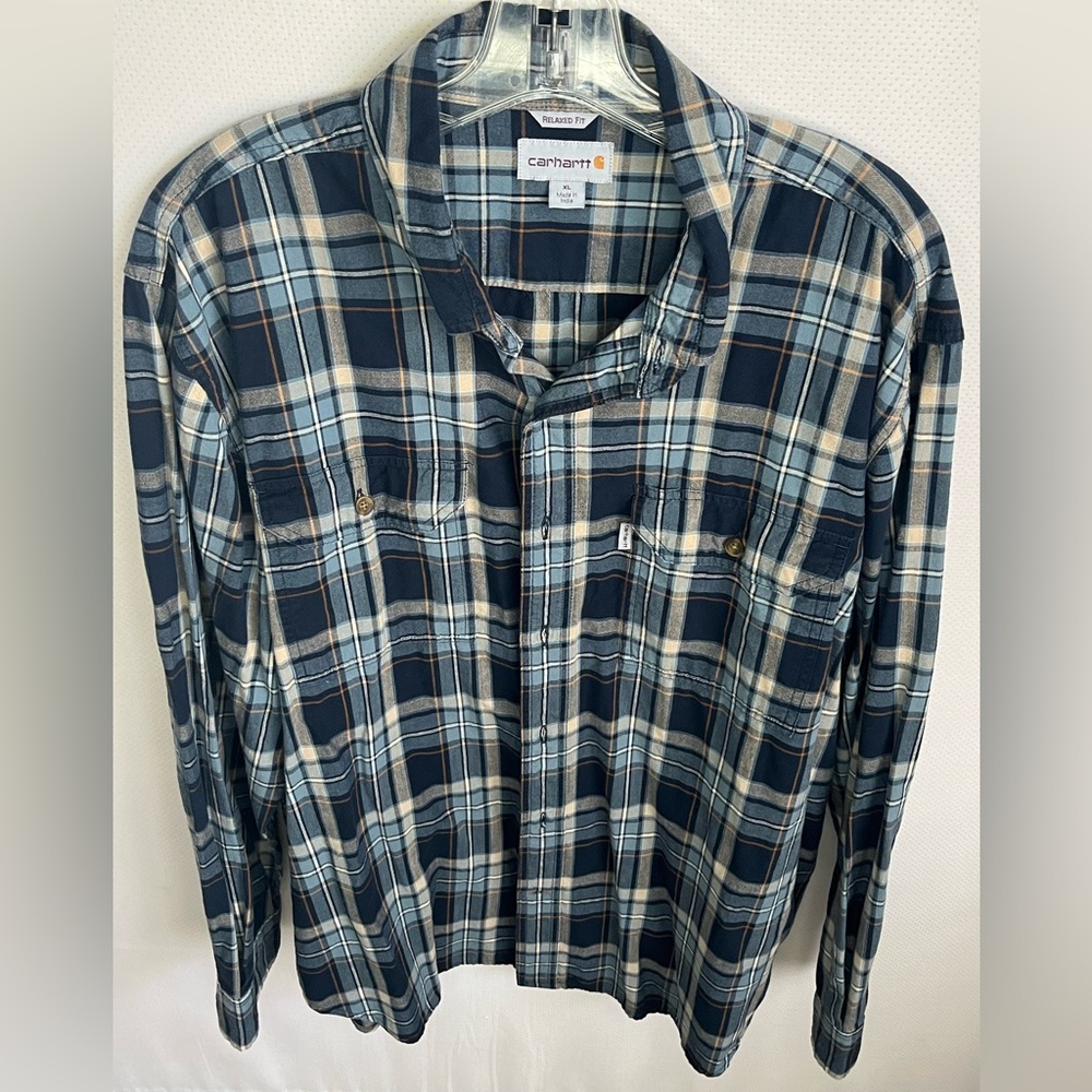 Carhartt men’s plaid button down shirt size Xl